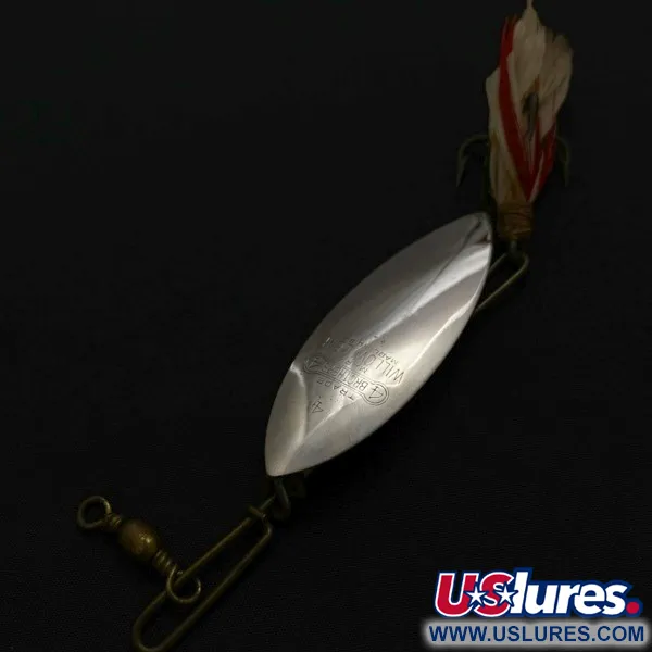 Vintage 4 Bros 4 Brothers Willow Leaf  Spinner, 1/2oz nickel/red spinning lure #23937