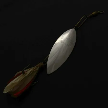 Vintage 4 Bros 4 Brothers Willow Leaf  Spinner, 1/2oz nickel/red spinning lure #23937