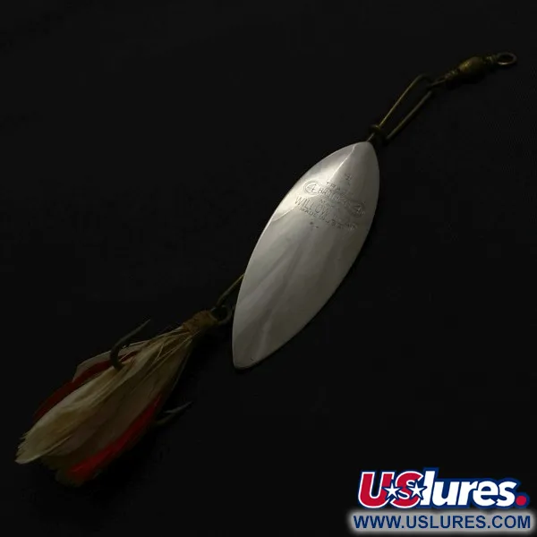 Vintage 4 Bros 4 Brothers Willow Leaf  Spinner, 1/2oz nickel/red spinning lure #23937