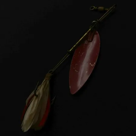 Vintage 4 Bros 4 Brothers Willow Leaf  Spinner, 1/2oz nickel/red spinning lure #23937
