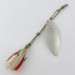 Vintage   4 Bros 4 Brothers Willow Leaf  Spinner, 1/2oz nickel/red spinning lure #23937