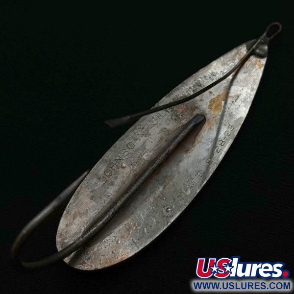 Vintage   Johnson Silver Minnow Weedless, 1oz nickel fishing spoon #23943