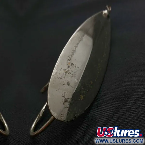 Vintage Johnson Silver Minnow Weedless, 1oz nickel fishing spoon #23943