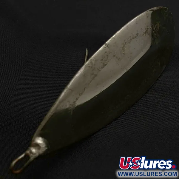 Vintage Johnson Silver Minnow Weedless, 1oz nickel fishing spoon #23943