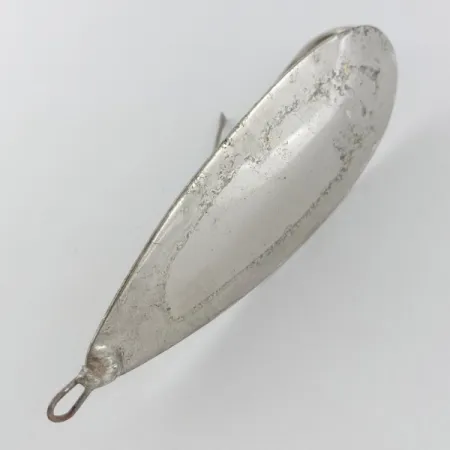 Vintage Johnson Silver Minnow Weedless, 1oz nickel fishing spoon #23943