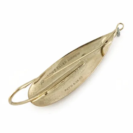 Vintage Johnson Silver Minnow Weedless, 1/2oz  Crystal (Golden Crystal) fishing spoon #23944