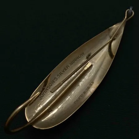 Vintage Johnson Silver Minnow Weedless, 1/2oz  Crystal (Golden Crystal) fishing spoon #23944