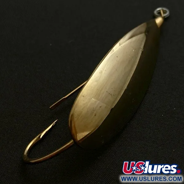 Vintage Johnson Silver Minnow Weedless, 1/2oz  Crystal (Golden Crystal) fishing spoon #23944