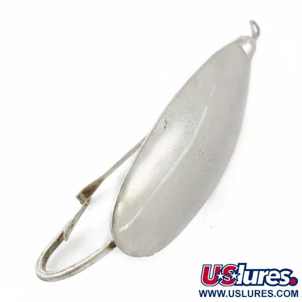 Vintage Johnson Silver Minnow Weedless, 1/3oz nickel fishing spoon #23945