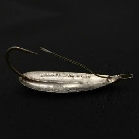 Vintage Johnson Silver Minnow Weedless, 1/3oz nickel fishing spoon #23945