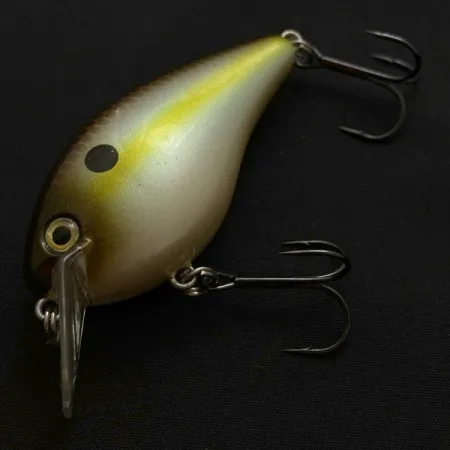 Vintage Strike King KVD 1.5 Silent square bill, 2/5oz Olive Sexy Shad fishing lure #23947