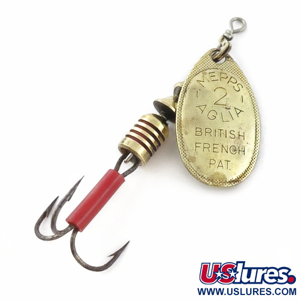 Vintage   Mepps Aglia 2 (1960s), 3/16oz gold spinning lure #23949