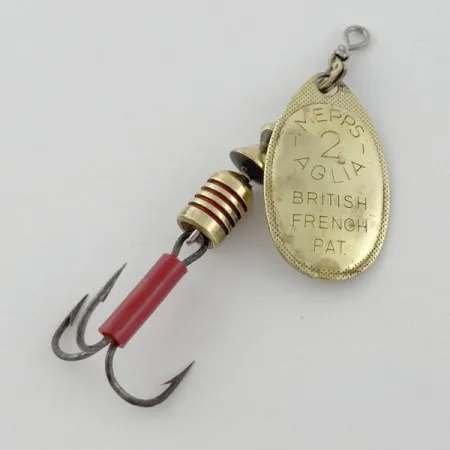Vintage Mepps Aglia 2 (1960s), 3/16oz gold spinning lure #23949