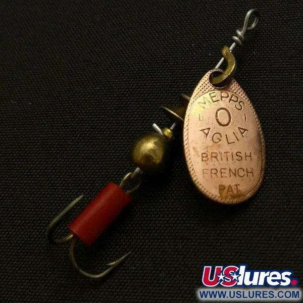 Vintage   Mepps Aglia 0 (1960s), 3/32oz copper spinning lure #23950