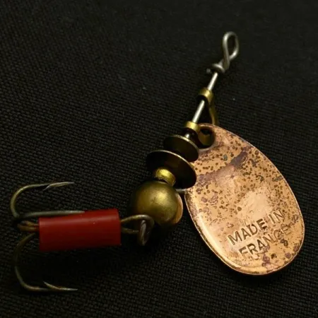 Vintage Mepps Aglia 0 (1960s), 3/32oz copper spinning lure #23950