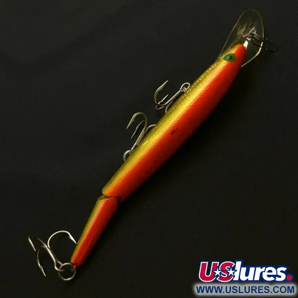 Vintage Rebel Fastrac  F12 Jointed, 2/5oz Gold/Orange fishing lure #23952