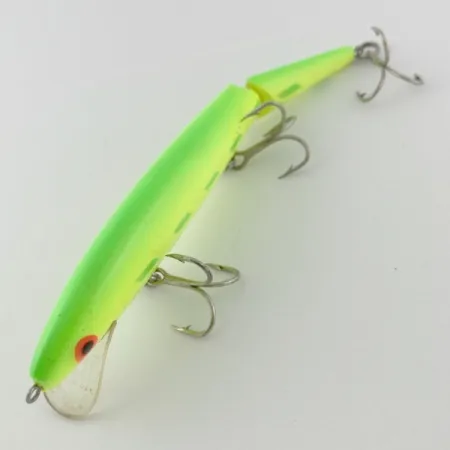 Vintage Rebel Floater F14 Jointed, 1/2oz chartreuse fishing lure #23953