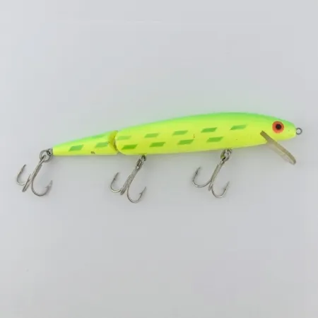 Vintage Rebel Floater F14 Jointed, 1/2oz chartreuse fishing lure #23953