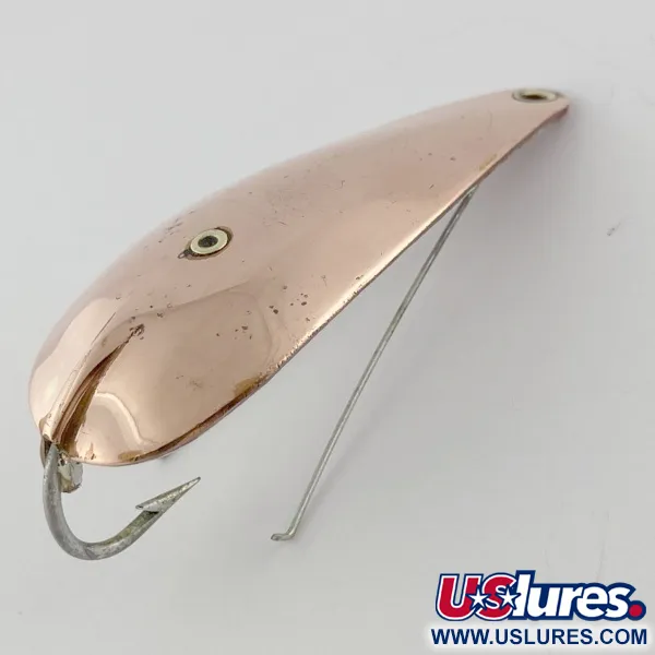 Vintage   Master Weedless Wiggler Augues Bait , 2/3oz copper/red fishing spoon #23963