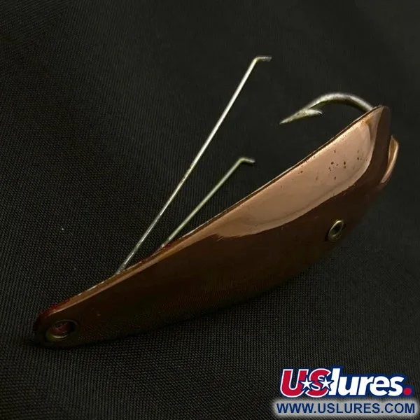 Vintage   Master Weedless Wiggler Augues Bait , 2/3oz copper/red fishing spoon #23963