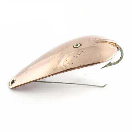Vintage Master Weedless Wiggler Augues Bait , 2/3oz copper/red fishing spoon #23963