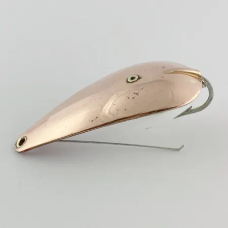Vintage Master Weedless Wiggler Augues Bait , 2/3oz copper/red fishing spoon #23963