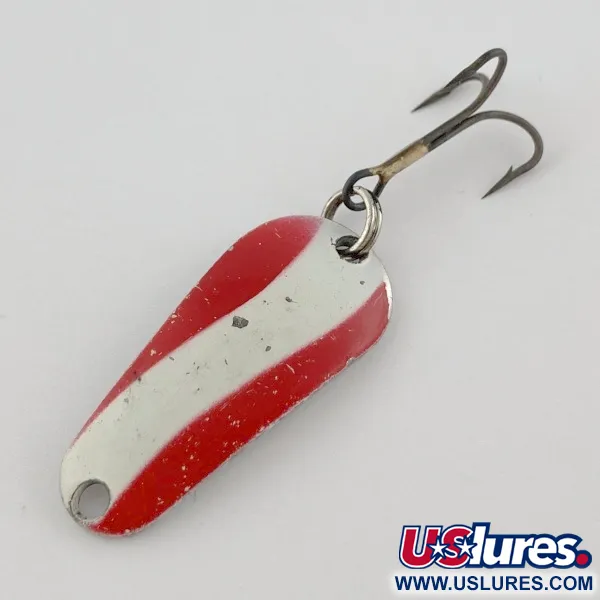 Vintage  Dura-Pak  Dura Pack Spoon japan, 1/4oz nickel/white/red fishing spoon #23965