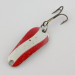 Vintage   Dura Pack Spoon japan, 1/4oz nickel/white/red fishing spoon #23965