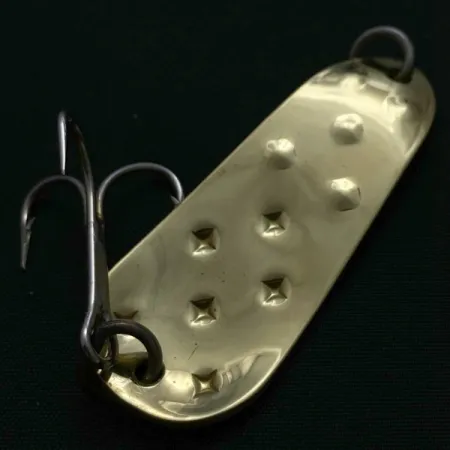 Vintage Luhr Jensen Alpena Diamond, 1/2oz nickel/green fishing spoon #23966