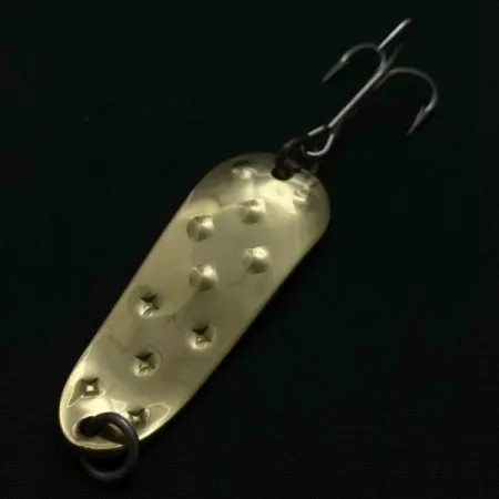 Vintage Luhr Jensen Alpena Diamond, 1/2oz nickel/green fishing spoon #23966