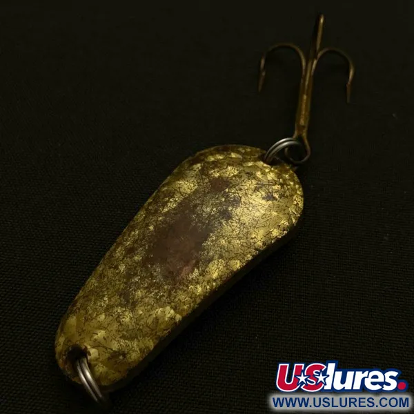 Vintage  Acme Wob-L-Rite Crystal, 1/2oz gold Crystal fishing spoon #23975