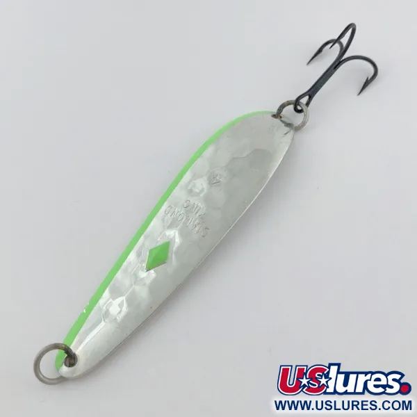 Vintage   Luhr Jensen Diamond King 4, 1/2oz nickel fishing spoon #23978