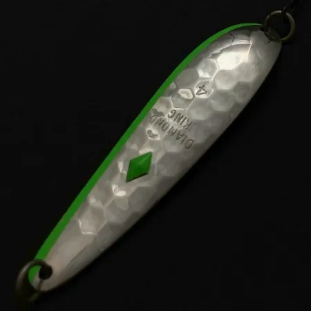 Vintage Luhr Jensen Diamond King 4, 1/2oz nickel fishing spoon #23978