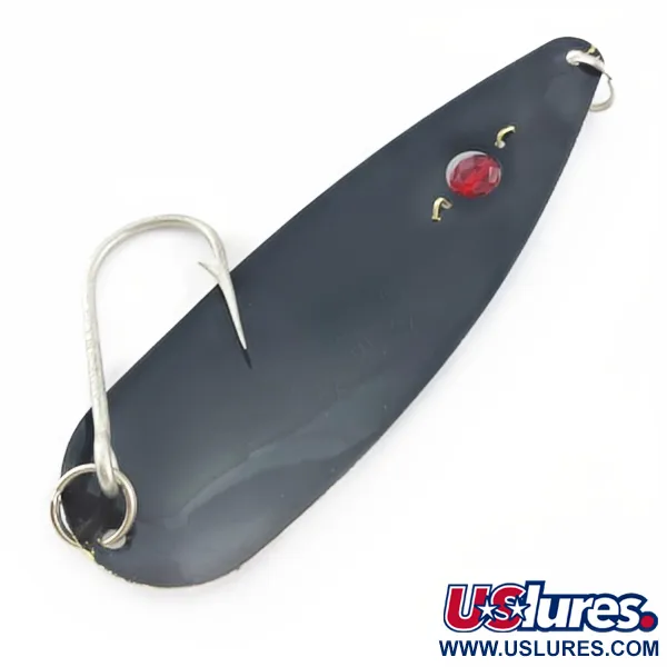 Vintage  Red Eye Lures Red Eye Evil Eye, 2/3oz black fishing spoon #23980