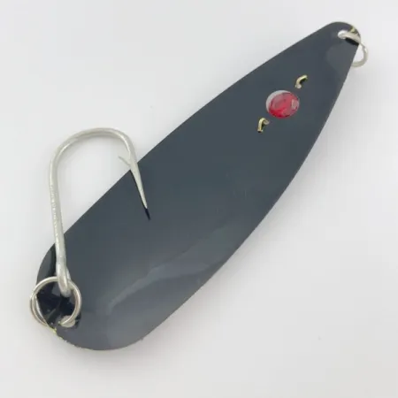 Vintage Red Eye Lures Red Eye Evil Eye, 2/3oz black fishing spoon #23980