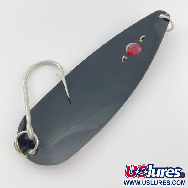 Vintage  Red Eye Lures Red Eye Evil Eye, 2/3oz black fishing spoon #23980