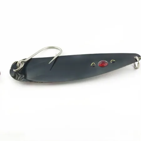 Vintage Red Eye Lures Red Eye Evil Eye, 2/3oz black fishing spoon #23980