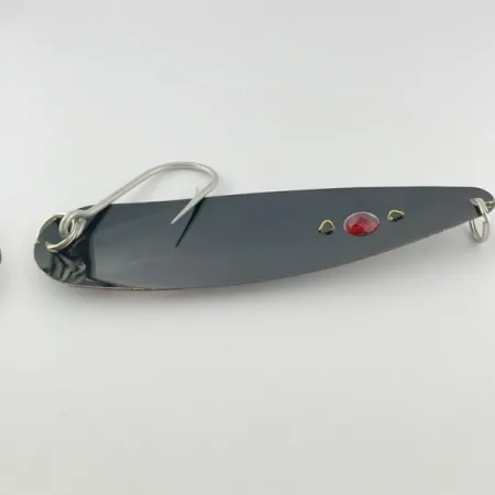 Vintage Red Eye Lures Red Eye Evil Eye, 2/3oz black fishing spoon #23980