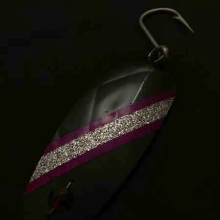 Vintage Red Eye Lures Red Eye Evil Eye, 2/3oz black fishing spoon #23980