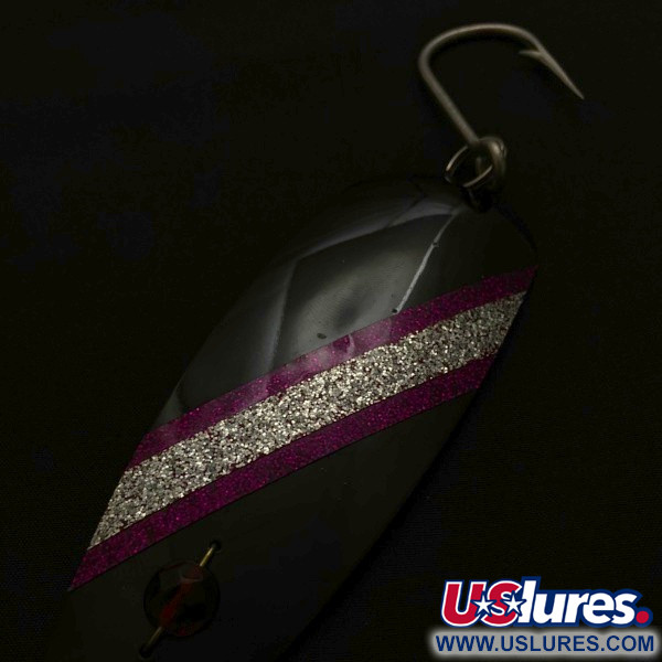 Vintage  Red Eye Lures Red Eye Evil Eye, 2/3oz black fishing spoon #23980