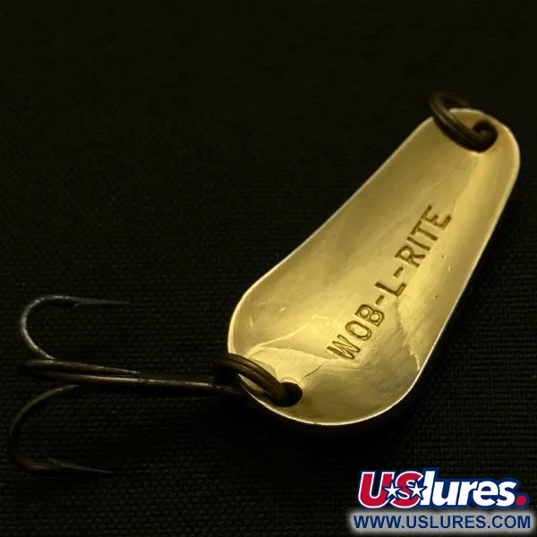 Vintage  Acme Wob-L-Rite, 3/16oz gold fishing spoon #23982