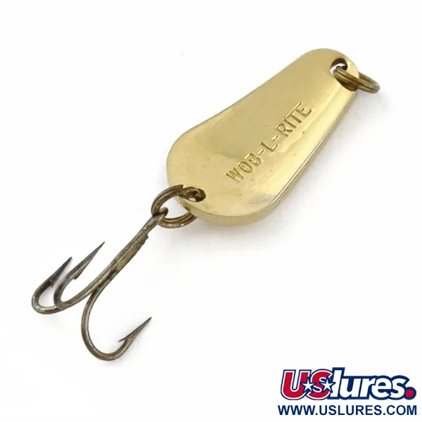 Vintage  Acme Wob-L-Rite, 3/16oz gold fishing spoon #23982