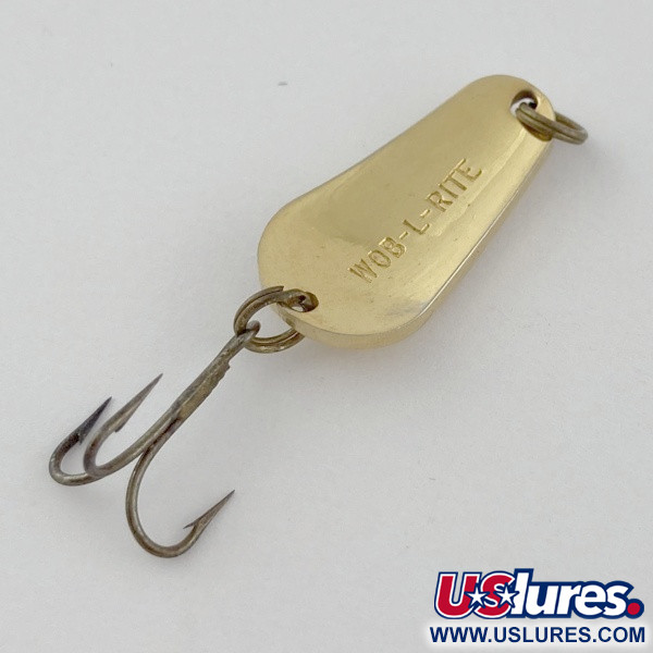 Vintage  Acme Wob-L-Rite, 3/16oz gold fishing spoon #23982