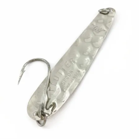 Vintage Luhr Jensen Flutter Spoon 44, 1/8oz nickel fishing spoon #23985
