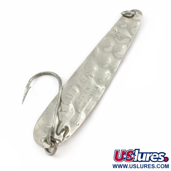 Vintage   Luhr Jensen Flutter Spoon 44, 1/8oz nickel fishing spoon #23985