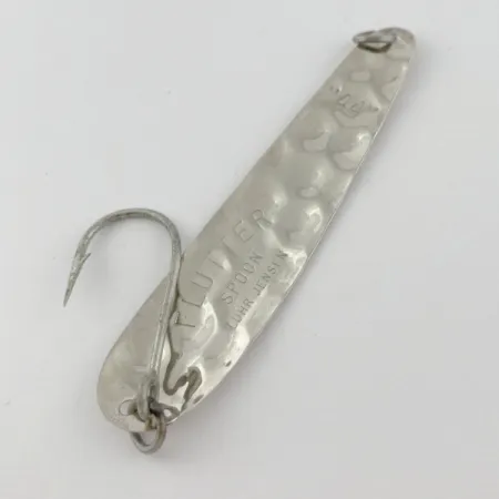 Vintage Luhr Jensen Flutter Spoon 44, 1/8oz nickel fishing spoon #23985