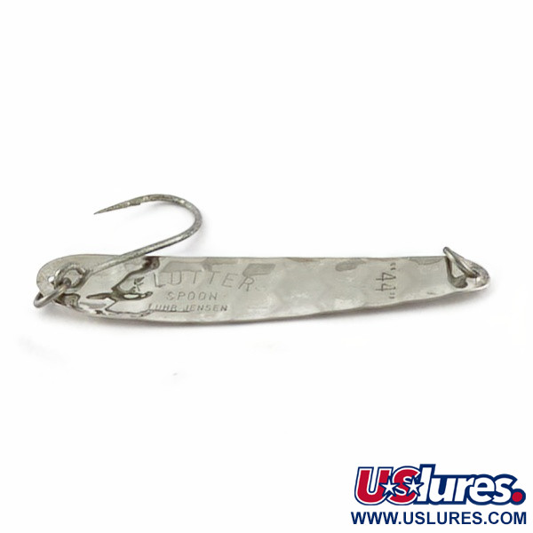 Vintage   Luhr Jensen Flutter Spoon 44, 1/8oz nickel fishing spoon #23985