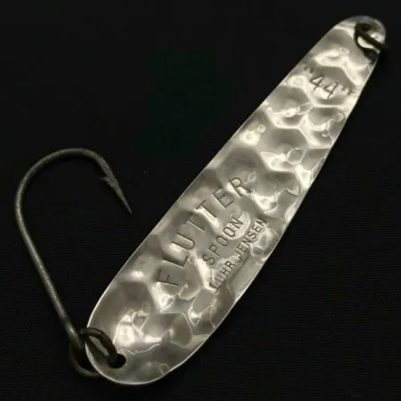 Vintage Luhr Jensen Flutter Spoon 44, 1/8oz nickel fishing spoon #23985