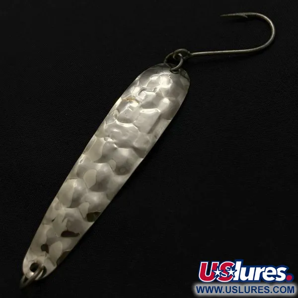 Vintage   Luhr Jensen Flutter Spoon 44, 1/8oz nickel fishing spoon #23985