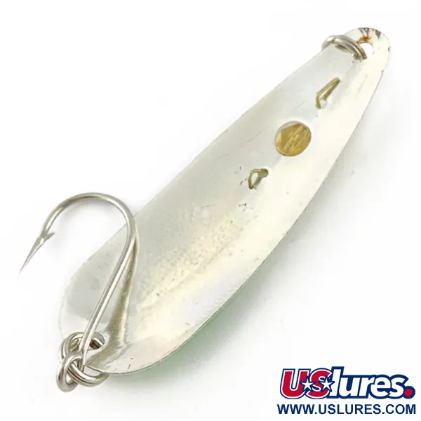 Vintage  Red Eye Lures Red Eye Evil Eye Glow, 3/16oz nickel/white/ Glow - glows in the dark fishing spoon #23986